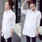 Blusa Holgada de Color Sólido para Mujer
