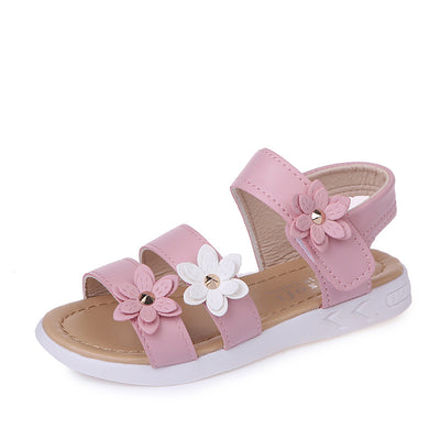 Sandalias Planas Infantiles con Flores para Playa - Image 2