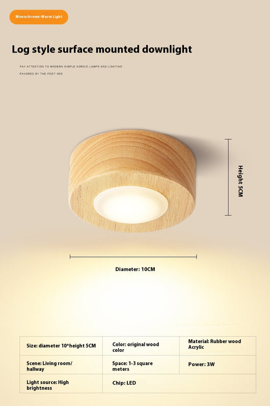 Lámpara de Techo Empotrada en Madera Maciza - Diseño Minimalista Moderno - Image 4