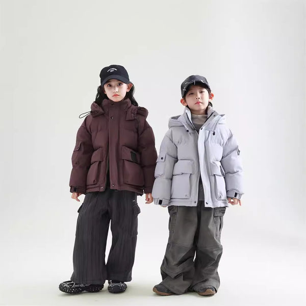 Abrigo Cálido Infantil con Plumón de Pato Blanco para Niños Invierno