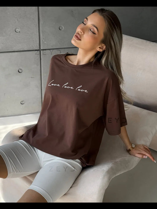 Camiseta de Algodón Estampada con Mensaje Dulce para el Día a Día - Image 9