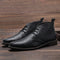 Botas Negras de Cuero Genuino Primera Capa con Patrón Lichi para Hombre