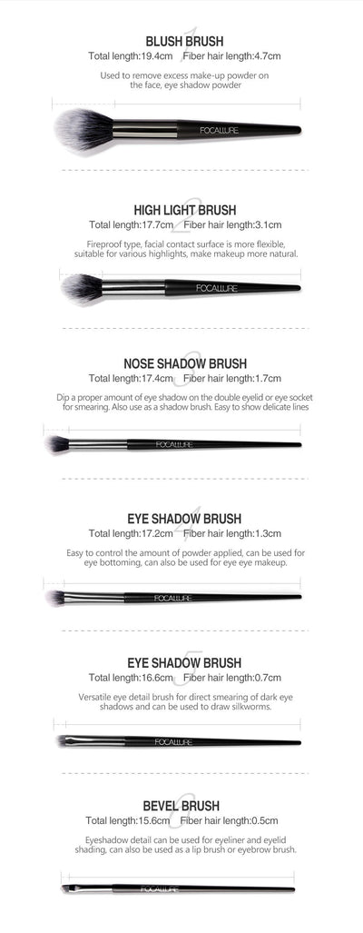 Set de 6 Brochas de Maquillaje de Secado Rápido y Pelo Suave - Image 6