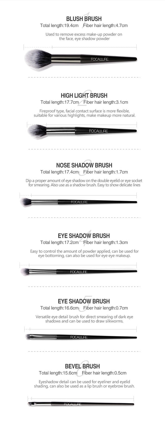 Set de 6 Brochas de Maquillaje de Secado Rápido y Pelo Suave - Image 6