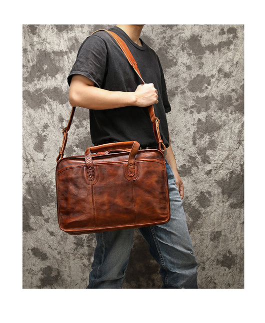 Maletín Vintage de Cuero para Hombre con Gran Capacidad - Image 8