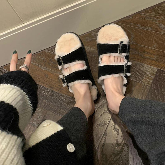 Pantuflas Cálidas de Lana con Suela Gruesa y Comfort Premium