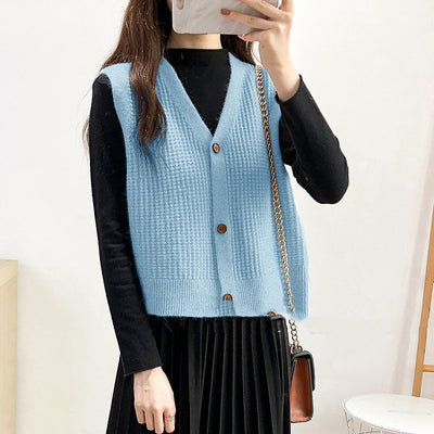 Chaleco Cardigan Tejido Suelto sin Mangas para Mujer - Image 6