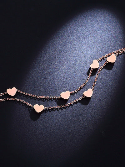 Pulsera de Acero Titanio Corazones Dobles para Mujer y Adolescente - Image 5