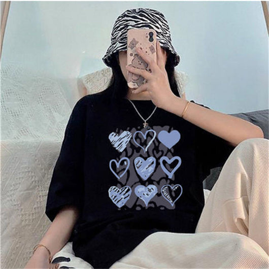 Camiseta Estampada de Algodón Suelta para Mujer - Image 6