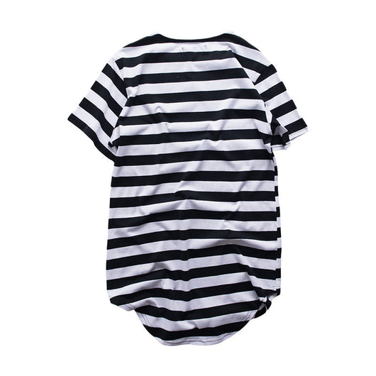 Playera Unisex de Rayas Cuello Redondo Largo - Estilo Mar y Alma - Image 3