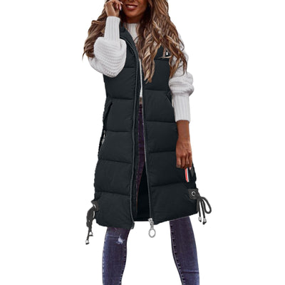 Chaleco de Algodón para Mujer - Largo Casual y Versátil - Image 9