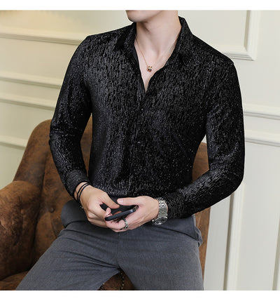 Camisa Slim Fit Brillante para Hombre - Estilo Personalidad - Image 23