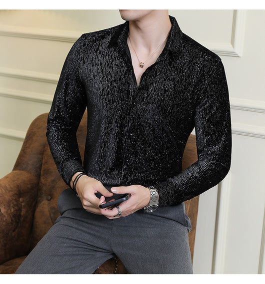 Camisa Slim Fit Brillante para Hombre - Estilo Personalidad - Image 23