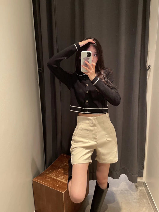 Shorts Casuales de Cintura Alta Temperament para Mujer