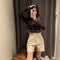 Shorts Casuales de Cintura Alta Temperament para Mujer
