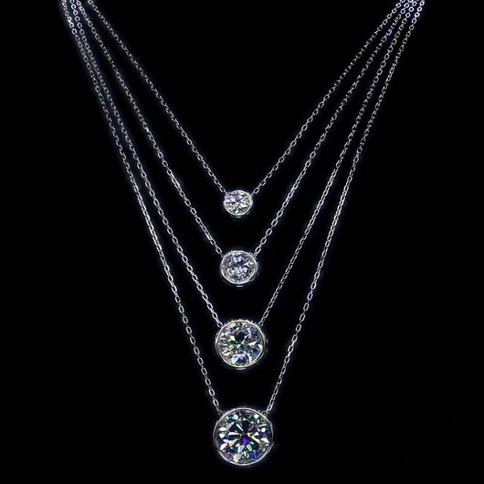 Conjunto de Aretes y Collar de Moissanita Calada de Lujo Accesible - Image 2