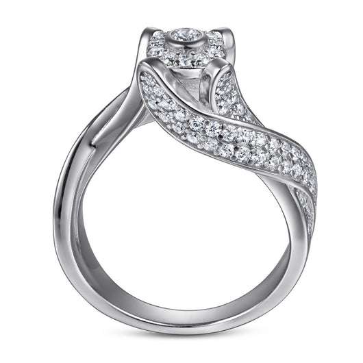 Anillo de Plata Esterlina S925 Diseño Curvo Romántico para Mujer - Image 3