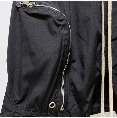 Shorts Harem Motociclista Negro con Bolsillos de Cierre para Hombre - Image 18