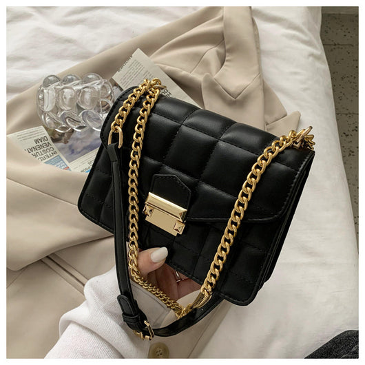 Bolso de Hombro Diagonal Texturizado Invierno con Cuadros Pequeños - Image 17