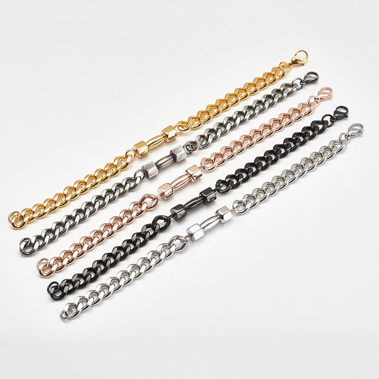 Pulsera de Acero Titanio para Hombre - Diseño Vintage