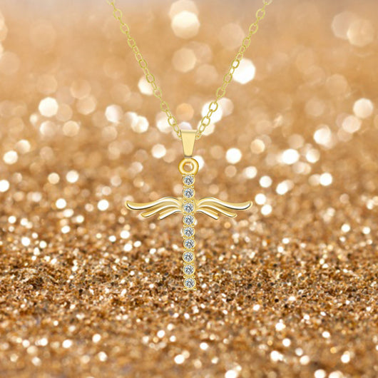 Collar Colgante Alas de Ángel con Cruz para Mujer - Acero Inoxidable - Image 11