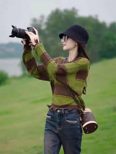 Blusa Coreana Casual con Detalles Calados y Empalmes - Image 12
