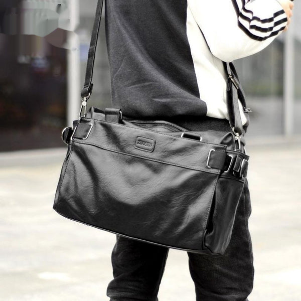 Bolso de Cuero para Hombre - Maletín Casual de Gran Capacidad para Viajes