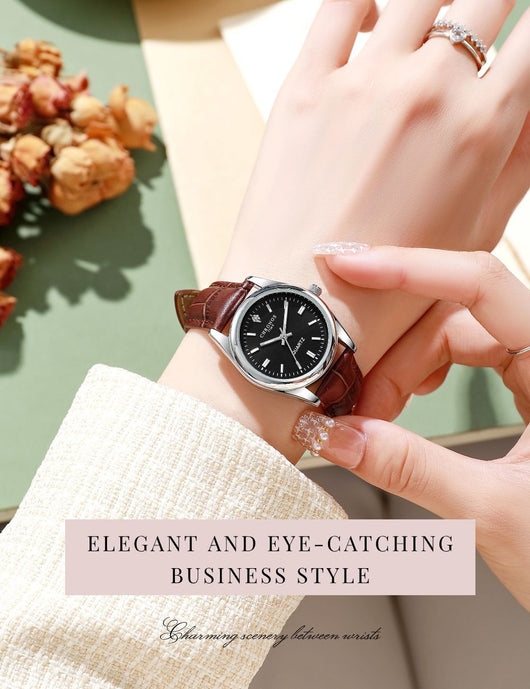 Reloj de Pulsera para Mujer con Correa de Cuero Genuino y Movimiento de Cuarzo Luminoso - Image 14