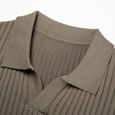 Camiseta de Seda Mulberry para Hombre - Cuello Solapa Manga Corta Lujo Casual - Image 3