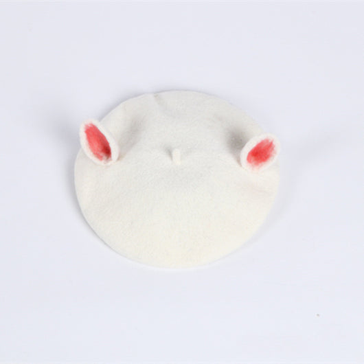 Boina de Lana Artesanal Blanca con Orejas de Gato - Estilo Pintor - Image 12