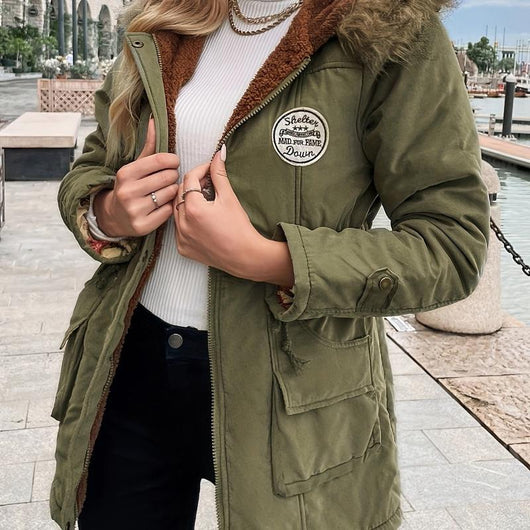 Chaqueta Hoodie Ajustada Casual Cordones Mujer Largo Europeo Americano - Image 13
