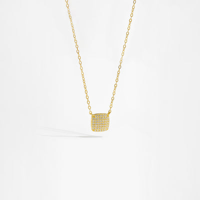 Collar Colgante de Plata 925 con Piedra Cuadrada y Pavé Completo - Image 7