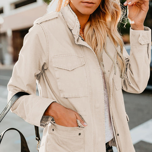 Chaqueta Casual para Mujer con Solapa y Cierre de Cremallera - Image 22
