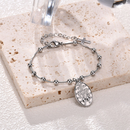Pulsera de Acero Inoxidable Diseño Cruz Ovalado - Image 11