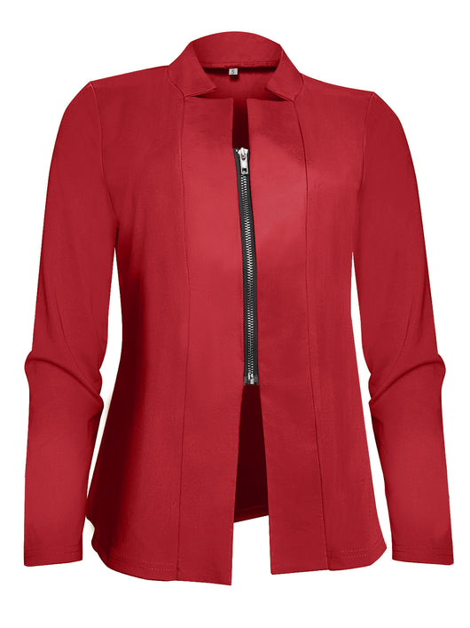 Chaqueta Blazer Mujer Cierre Cremallera Corte Entallado - Image 35
