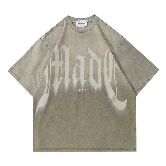 Camiseta Suelta con Letras Grandes - Manga Corta Estilo Urbano - Image 4