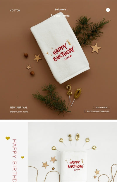 Toalla de Algodón Personalizada con Bordado - Regalo Customizado para Cumpleaños - Image 9