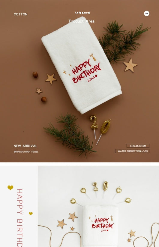Toalla de Algodón Personalizada con Bordado - Regalo Customizado para Cumpleaños - Image 9
