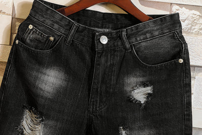 Pantalones Cortos Denim Slim Rotos Hombre - Estilo Urbano Moderno - Image 5