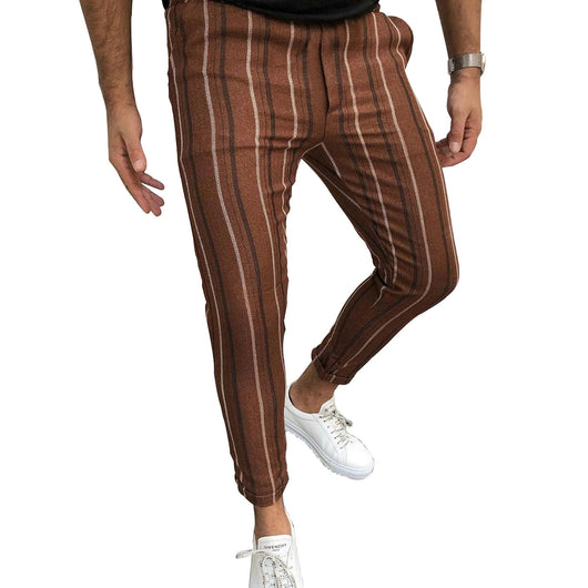 Pantalones Casuales Estampados a Rayas para Hombre - Image 6