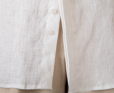 Camisa de Lino Manga Larga Color Sólido - Versátil y Elegante - Image 8