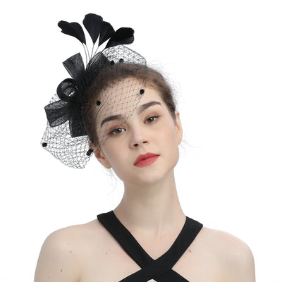 Tocado de Novia con Velo, Lazo y Sombrero de Copa - Image 24