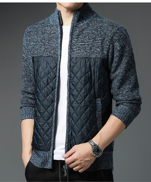 Cardigan Tejido de Invierno para Hombre con Cuello Tipo Mao - Image 19