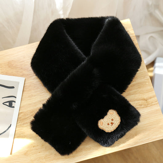 Bufanda Térmica Estilo Coreano con Oso Peluche - Versátil para Invierno - Image 28