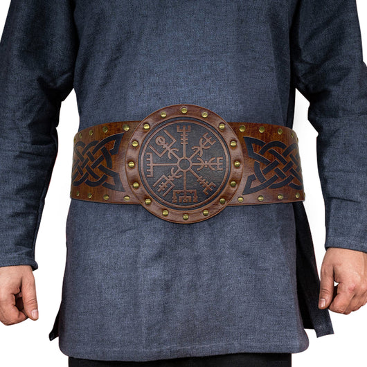 Cinturón Ancho Retro Estilo Caballero con Hebilla Medieval - Image 2