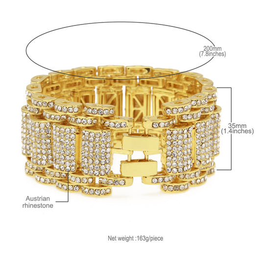 Pulsera de Eslabones con Diamantes Hip-hop Urbano para Hombre - Image 2