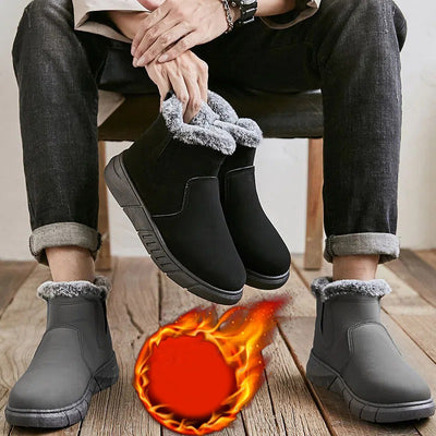 Botas de Invierno para Hombre con Diseño V Cutout y Forro de Peluche - Image 6