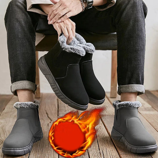 Botas de Invierno para Hombre con Diseño V Cutout y Forro de Peluche - Image 6