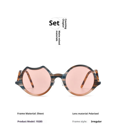Gafas de Sol Unisex Bicolor con Diseño Irregular Mate - Image 9