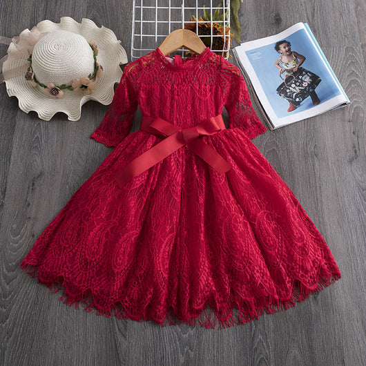 Vestido Infantil Tutú de Malla Bordado con Falda Tul - Image 6